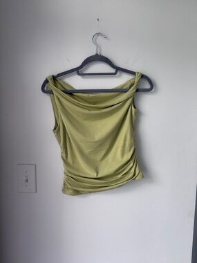 Abercrombie & Fitch Olive Green Draped Sleeveless Tank